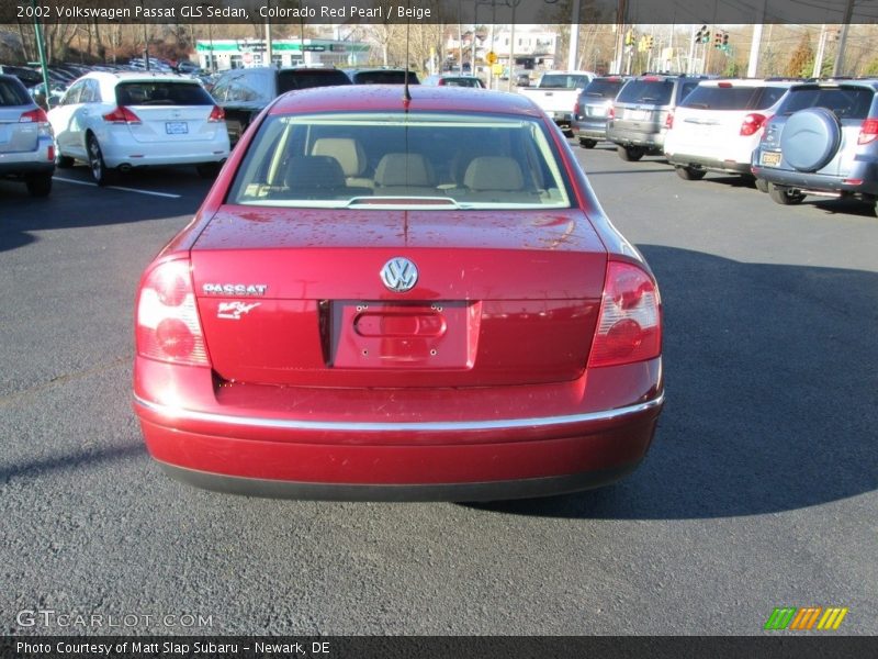 Colorado Red Pearl / Beige 2002 Volkswagen Passat GLS Sedan