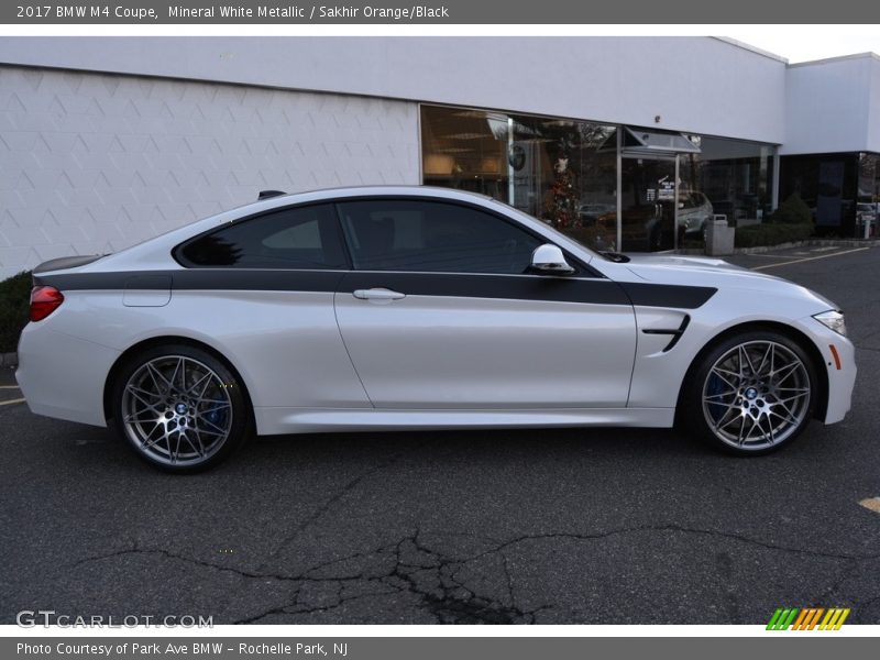 Mineral White Metallic / Sakhir Orange/Black 2017 BMW M4 Coupe