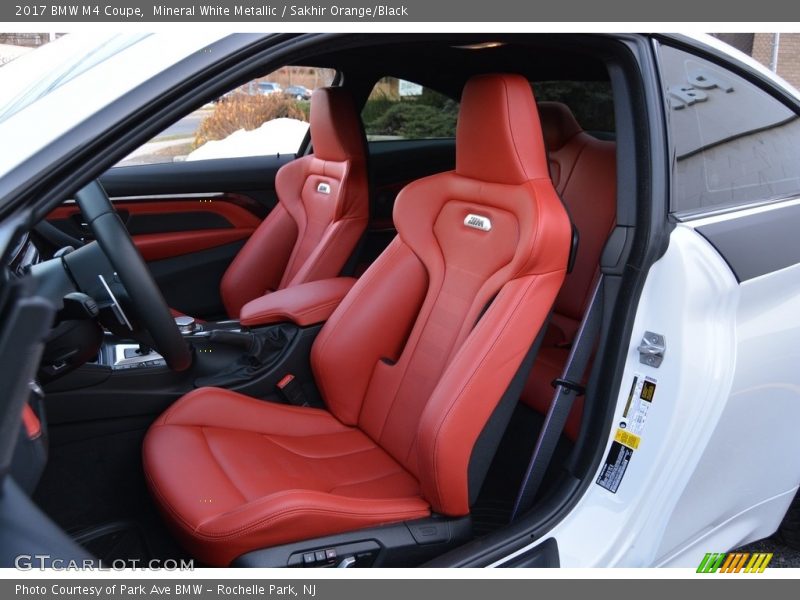 Mineral White Metallic / Sakhir Orange/Black 2017 BMW M4 Coupe