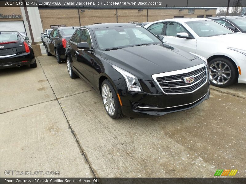 Stellar Black Metallic / Light Neutral w/Jet Black Accents 2017 Cadillac ATS Luxury AWD