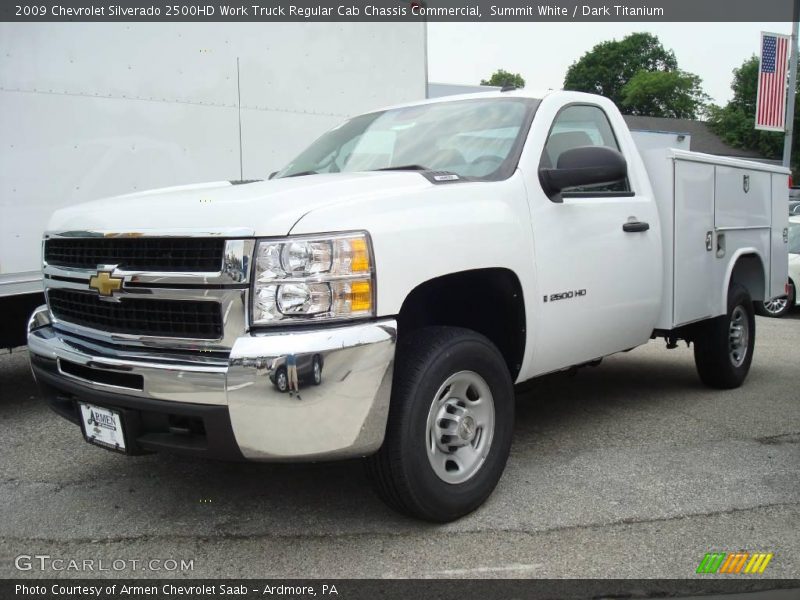 Summit White / Dark Titanium 2009 Chevrolet Silverado 2500HD Work Truck Regular Cab Chassis Commercial