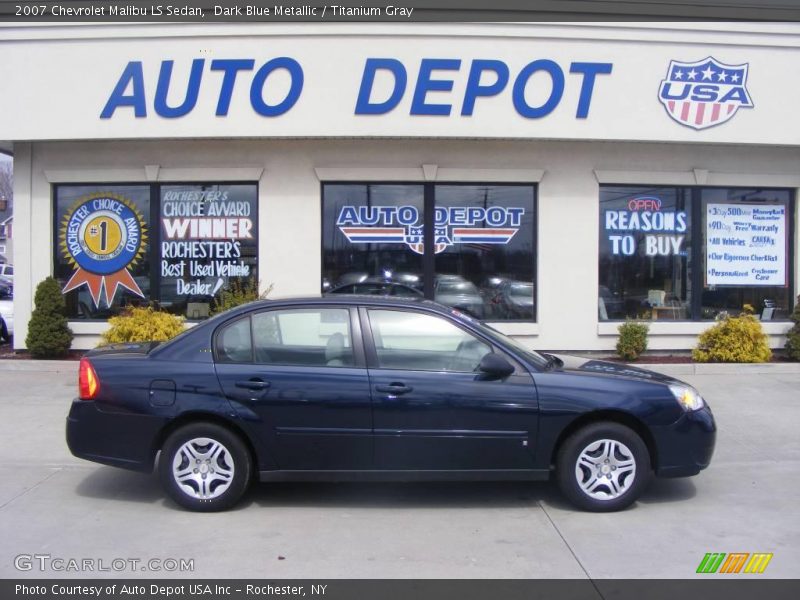 Dark Blue Metallic / Titanium Gray 2007 Chevrolet Malibu LS Sedan