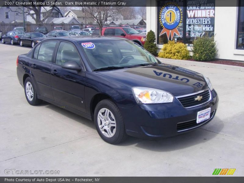 Dark Blue Metallic / Titanium Gray 2007 Chevrolet Malibu LS Sedan