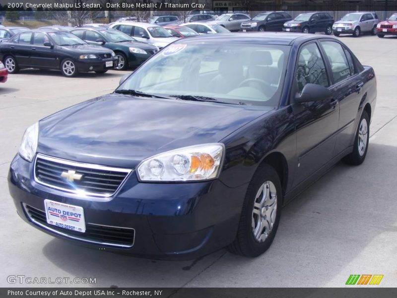 Dark Blue Metallic / Titanium Gray 2007 Chevrolet Malibu LS Sedan