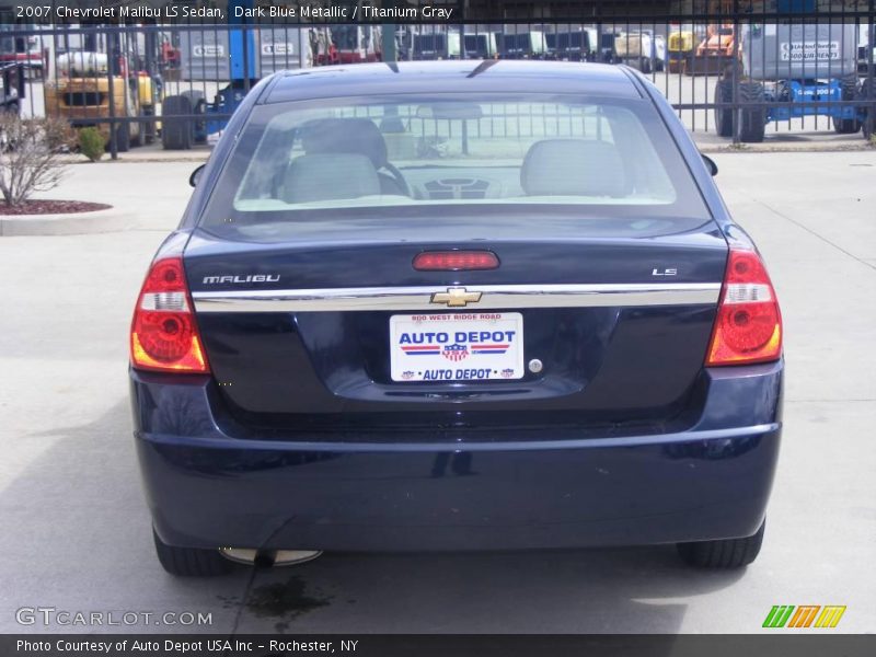Dark Blue Metallic / Titanium Gray 2007 Chevrolet Malibu LS Sedan