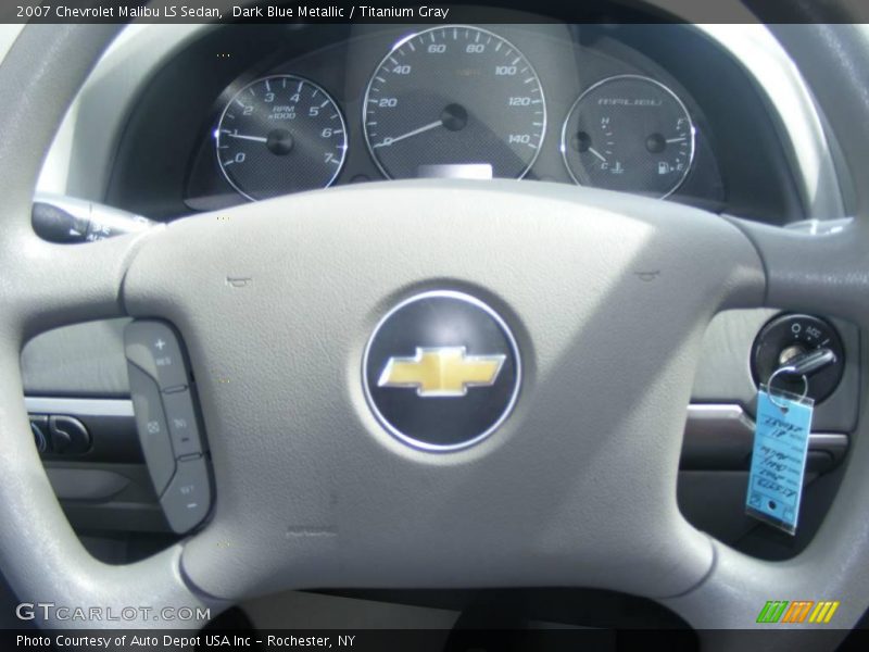 Dark Blue Metallic / Titanium Gray 2007 Chevrolet Malibu LS Sedan