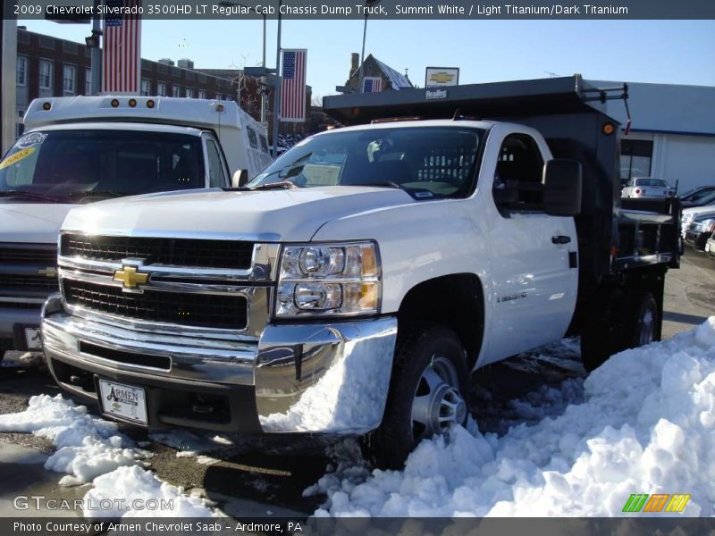 Summit White / Light Titanium/Dark Titanium 2009 Chevrolet Silverado 3500HD LT Regular Cab Chassis Dump Truck