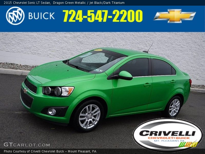 Dragon Green Metallic / Jet Black/Dark Titanium 2015 Chevrolet Sonic LT Sedan