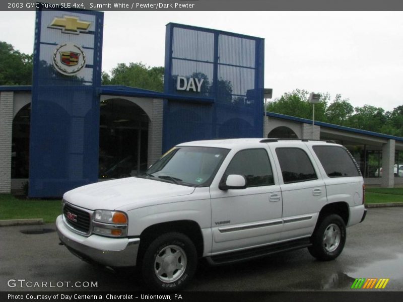 Summit White / Pewter/Dark Pewter 2003 GMC Yukon SLE 4x4