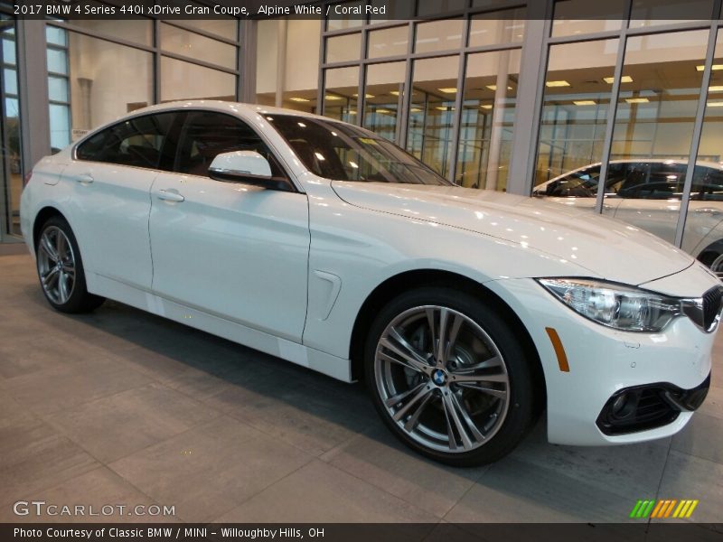 Alpine White / Coral Red 2017 BMW 4 Series 440i xDrive Gran Coupe