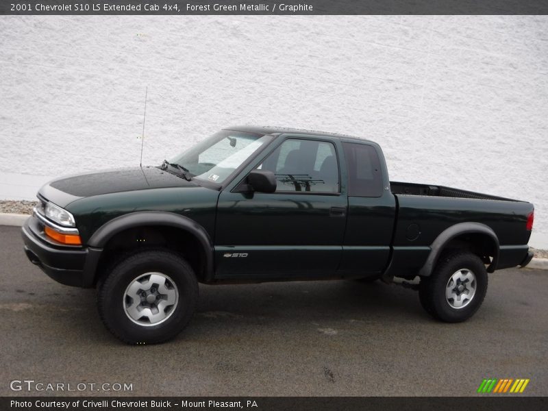 Forest Green Metallic / Graphite 2001 Chevrolet S10 LS Extended Cab 4x4