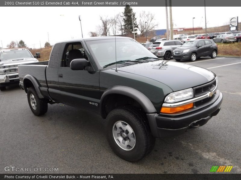 Forest Green Metallic / Graphite 2001 Chevrolet S10 LS Extended Cab 4x4
