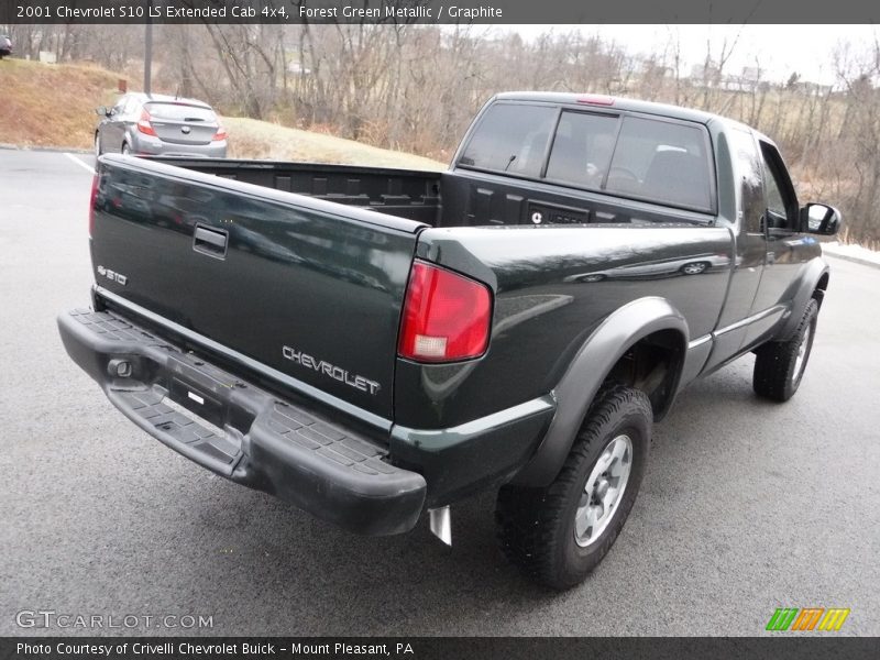 Forest Green Metallic / Graphite 2001 Chevrolet S10 LS Extended Cab 4x4