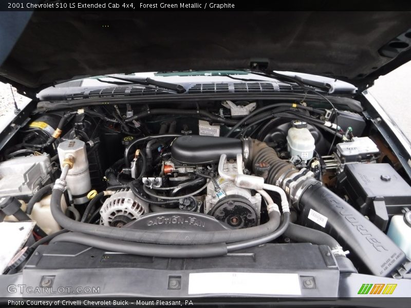 Forest Green Metallic / Graphite 2001 Chevrolet S10 LS Extended Cab 4x4