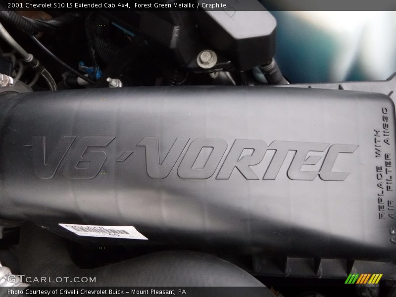 Forest Green Metallic / Graphite 2001 Chevrolet S10 LS Extended Cab 4x4