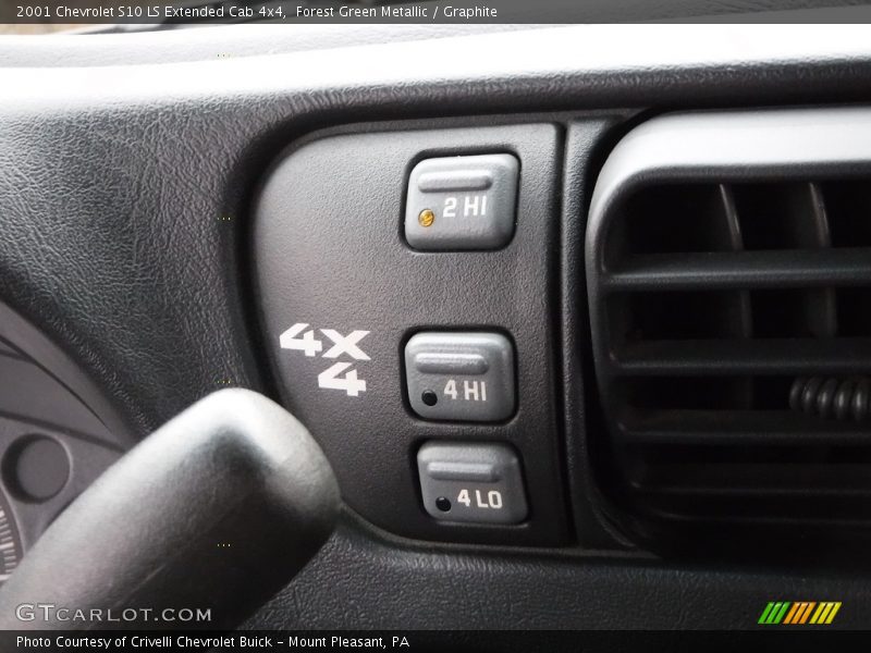 Forest Green Metallic / Graphite 2001 Chevrolet S10 LS Extended Cab 4x4