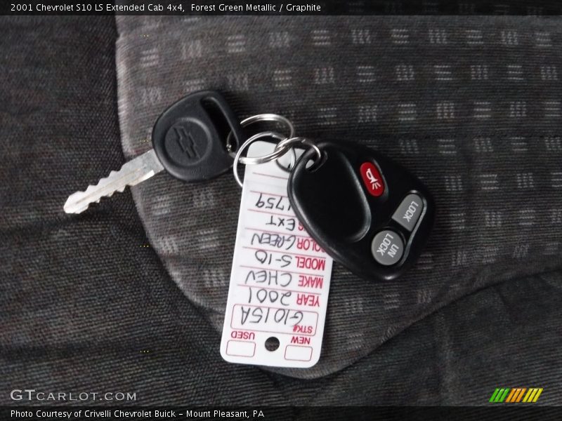 Forest Green Metallic / Graphite 2001 Chevrolet S10 LS Extended Cab 4x4