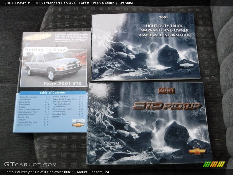 Forest Green Metallic / Graphite 2001 Chevrolet S10 LS Extended Cab 4x4