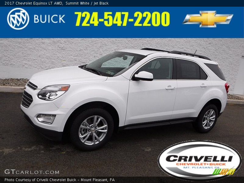 Summit White / Jet Black 2017 Chevrolet Equinox LT AWD