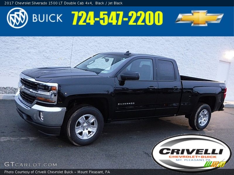 Black / Jet Black 2017 Chevrolet Silverado 1500 LT Double Cab 4x4