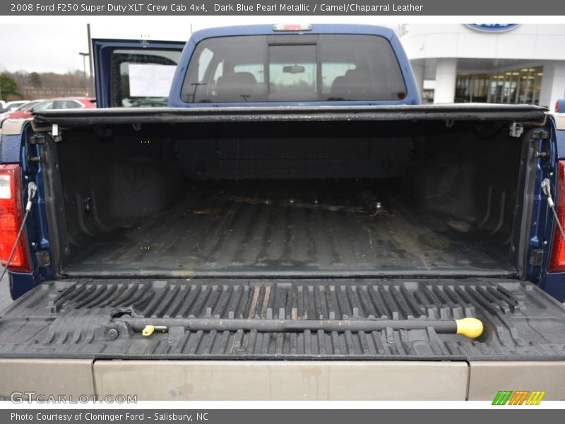 Dark Blue Pearl Metallic / Camel/Chaparral Leather 2008 Ford F250 Super Duty XLT Crew Cab 4x4