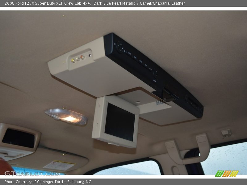Dark Blue Pearl Metallic / Camel/Chaparral Leather 2008 Ford F250 Super Duty XLT Crew Cab 4x4