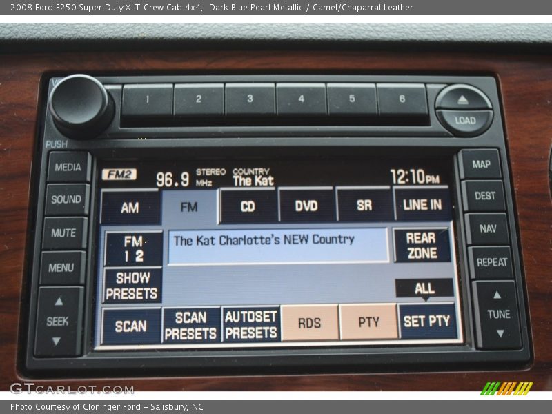 Dark Blue Pearl Metallic / Camel/Chaparral Leather 2008 Ford F250 Super Duty XLT Crew Cab 4x4