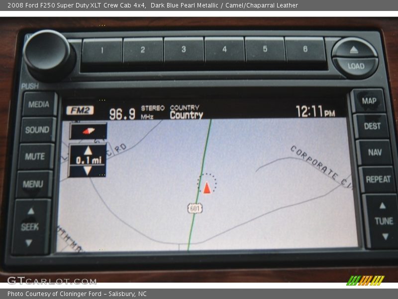Dark Blue Pearl Metallic / Camel/Chaparral Leather 2008 Ford F250 Super Duty XLT Crew Cab 4x4