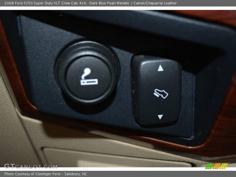 Dark Blue Pearl Metallic / Camel/Chaparral Leather 2008 Ford F250 Super Duty XLT Crew Cab 4x4