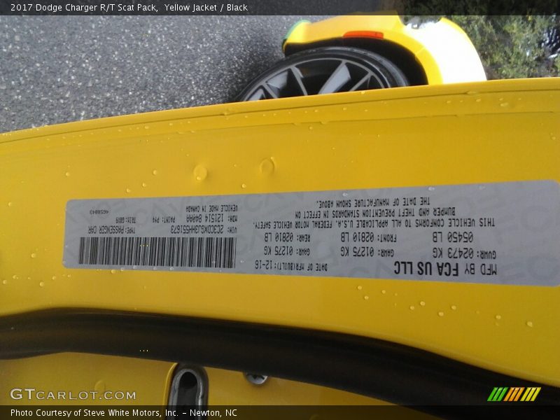 2017 Charger R/T Scat Pack Yellow Jacket Color Code PY4