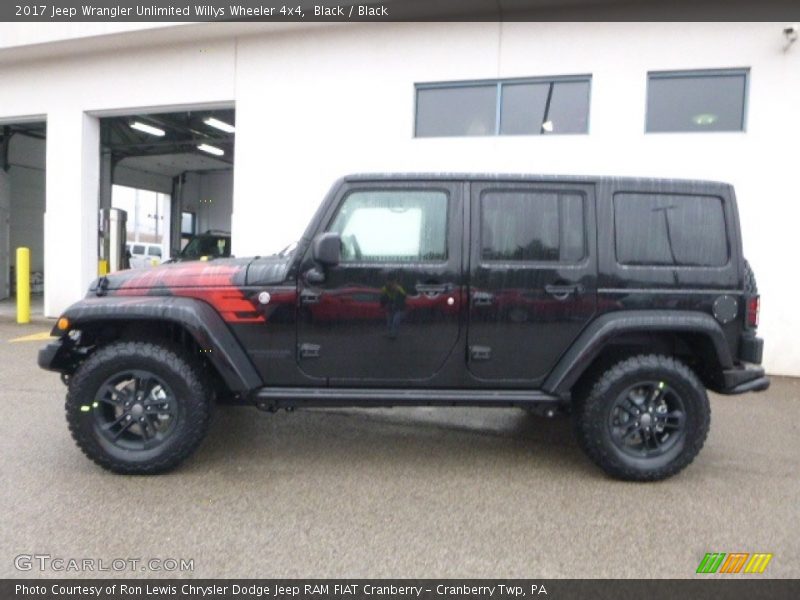 Black / Black 2017 Jeep Wrangler Unlimited Willys Wheeler 4x4