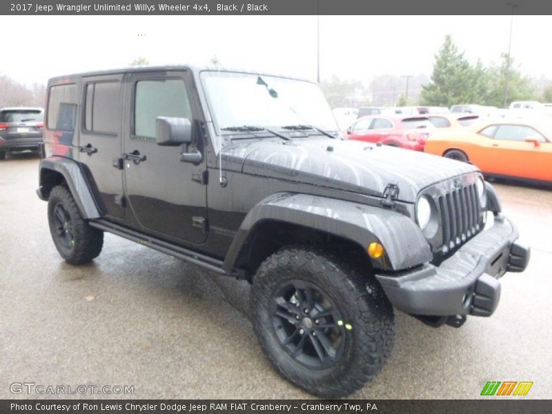 Black / Black 2017 Jeep Wrangler Unlimited Willys Wheeler 4x4