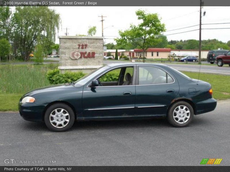 Forest Green / Beige 2000 Hyundai Elantra GLS Sedan