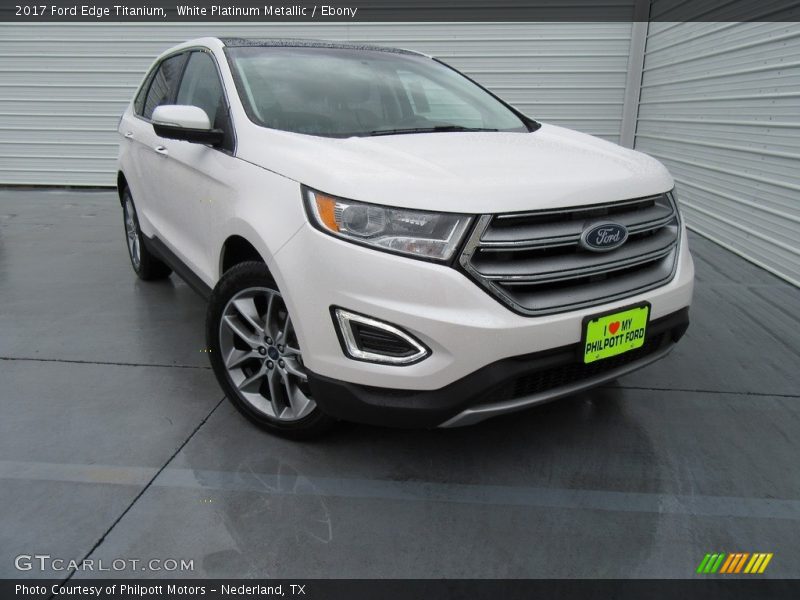 White Platinum Metallic / Ebony 2017 Ford Edge Titanium