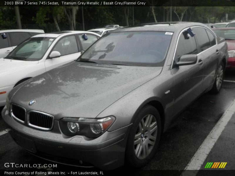 Titanium Grey Metallic / Basalt Grey/Flannel Grey 2003 BMW 7 Series 745i Sedan
