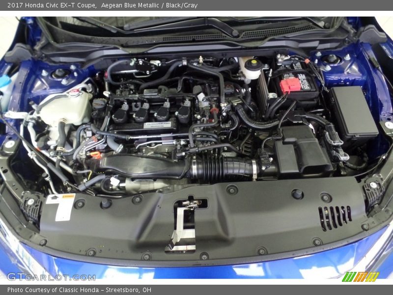 Aegean Blue Metallic / Black/Gray 2017 Honda Civic EX-T Coupe