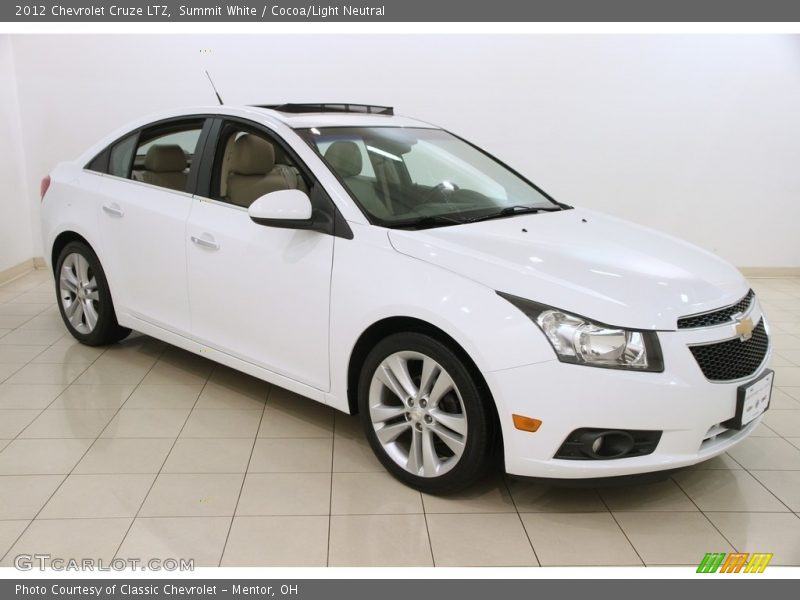 Summit White / Cocoa/Light Neutral 2012 Chevrolet Cruze LTZ