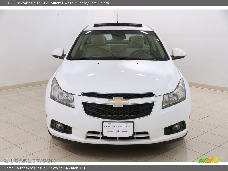 Summit White / Cocoa/Light Neutral 2012 Chevrolet Cruze LTZ