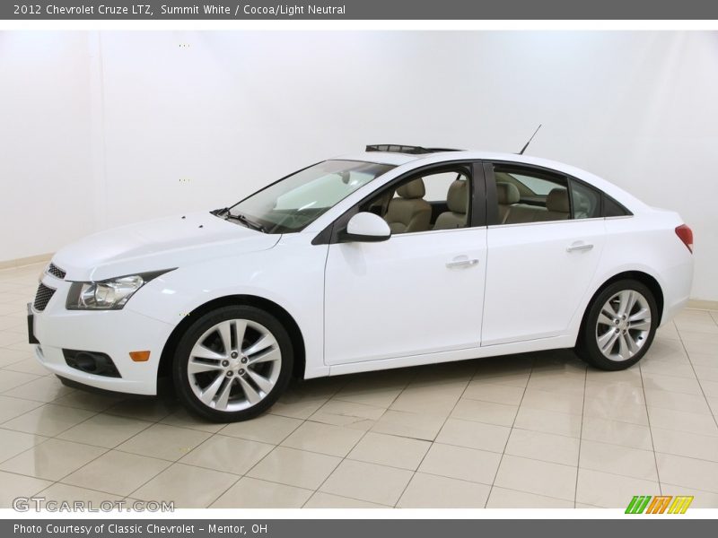 Summit White / Cocoa/Light Neutral 2012 Chevrolet Cruze LTZ