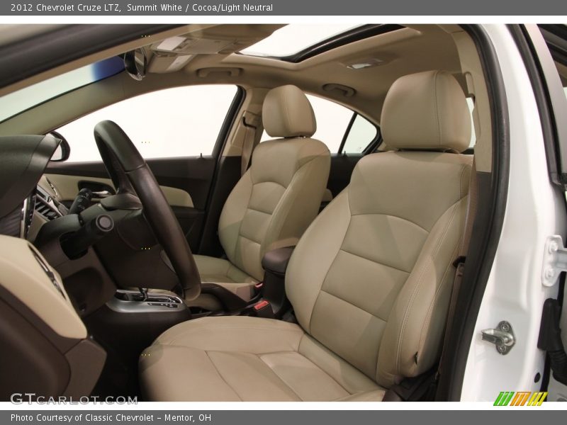 Summit White / Cocoa/Light Neutral 2012 Chevrolet Cruze LTZ