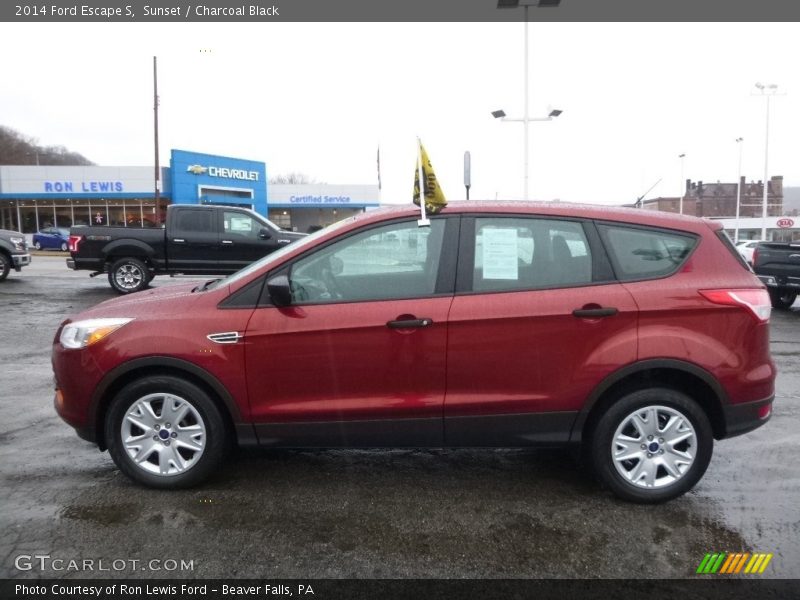 Sunset / Charcoal Black 2014 Ford Escape S