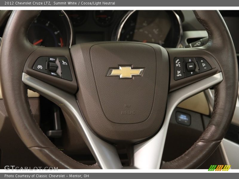 Summit White / Cocoa/Light Neutral 2012 Chevrolet Cruze LTZ