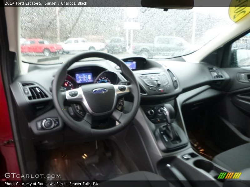 Sunset / Charcoal Black 2014 Ford Escape S
