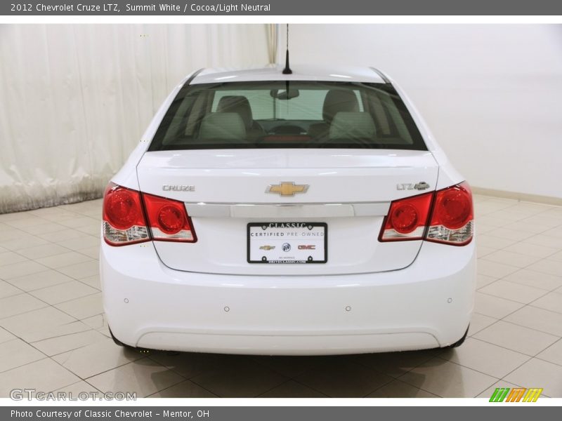 Summit White / Cocoa/Light Neutral 2012 Chevrolet Cruze LTZ