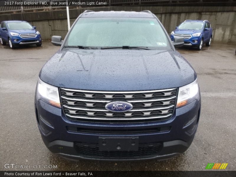 Blue Jeans / Medium Light Camel 2017 Ford Explorer FWD