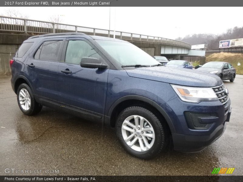 Blue Jeans / Medium Light Camel 2017 Ford Explorer FWD