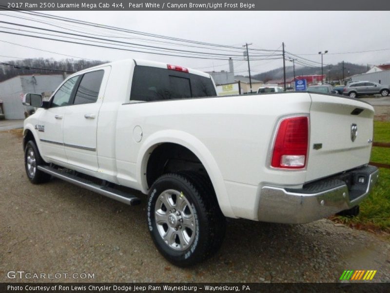 Pearl White / Canyon Brown/Light Frost Beige 2017 Ram 2500 Laramie Mega Cab 4x4