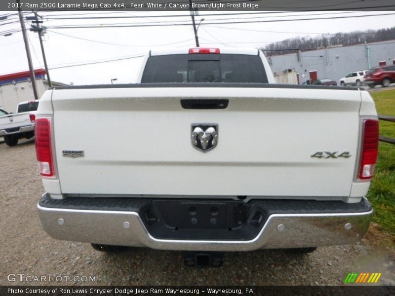 Pearl White / Canyon Brown/Light Frost Beige 2017 Ram 2500 Laramie Mega Cab 4x4