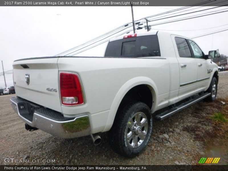 Pearl White / Canyon Brown/Light Frost Beige 2017 Ram 2500 Laramie Mega Cab 4x4