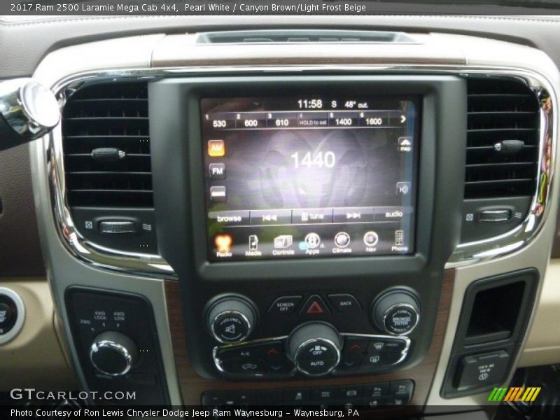 Pearl White / Canyon Brown/Light Frost Beige 2017 Ram 2500 Laramie Mega Cab 4x4